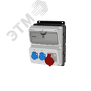 Комбинация розеток , Вход М32, клеммы, УЗО 4P/40A/30mA, 1xCEE32A5p, 2xSchuko16A, IP44. 00-00033737 AlpenBox