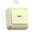 ОПТИМА Выключатель открытой установки одноклавишный со светоиндикацией, 10А А110-386, слоновая кость