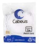 Патч-корд Cabeus PC-UTP-RJ45-Cat.5e-0.5m-WH-LSZH (U/UTP, CAT.5E, LSZH, 0.5 м, белый) (9488c)