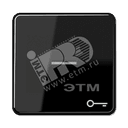 Клавиша с окошком и символом  ключ  для выключателей с подсветкой  черная