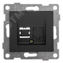 Розетка компьютерная RJ45 Bravo, механизм, одинарный, графит С10К1-010 GUSI Electric