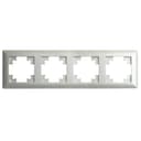 Рамка STEKKER PFR00700403 4местная серия Катрин серебро 39800