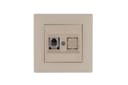 Розетка компьютерная CAT 5+гнездо Karea RIZZ крем Makel 88010035