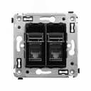 Avanti Розетка RJ-45 в стену, 5e двойная,Черный квадрат