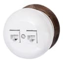 Розетка RJ45 компютерная двойная Фаберже, керамика, цвет перламутр Бирони