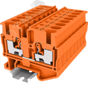 Клемма мини TP 1-1 проходная, Push-in, сечение 2,5 мм. кв., DIN 15, оранжевая