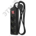 Удлинитель сетевой 16-23ЕS, 2м, 3 розетки, 16А, с выкл., с заземл., Черный