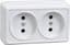 РС22-2-ОБ Розетка 2местн. без з/к 10А откр.уст. ОКТАВА (белый) IEK (ERO20-K01-10-DC) (24 шт/уп)
