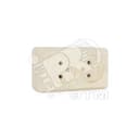 Олимп Розетка двойная без заземления бежевая наружная Универсал