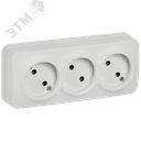 GLORY Розетка 3-местная для открытой установки без заземления без защитных шторок 10А РС23-2-ХБм белый матовый IEK