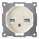 Розетка двойная компьютерная RJ45 кат.5e, цвет бежевый (серия Florence) 2172795 ССТ