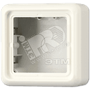 Коробка с рамкой накладная 1 пост слоновая кость