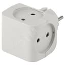 Тройник 4гн, без заземл, со шторками (белый) (10/60/2880) SP-4-W