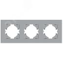 Рамка City 3-местная, серебро GUSI Electric