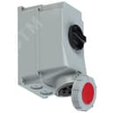 Розетка настенная 63А/400V/3P+N+E/IP67, с выключателем и блокировкой