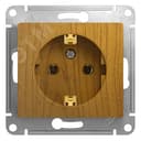 GLOSSA Розетка с заземлением в рамку дуб