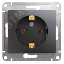 GLOSSA розетка с заземлением графит