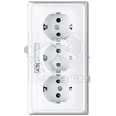 Розетка тройная с заземлением для кабель-каналов с полем для надписи белая