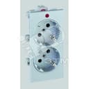 Connect Розетка двойная с заземлением 16А 250В CIMA-модуль 52x108 мм SC алюминий