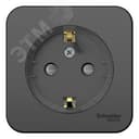 Розетка наружная BLANCA с заземлением со шторками (тонкая) изоляционная пластина 16А 250В антрацит