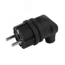 Вилка каучуковая с/з 90град с кольцом 16A IP44 черная V9-B-IP44
