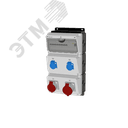 Комбинация розеток , Вход М40, клеммы, УЗО 4P/63A/30mA, 1xCEE32A5p, 1xCEE16A5p, 2xSchuko16A, IP44. 00-00033750 AlpenBox