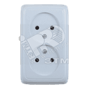 Розетка двойная наружная с изоляционной пластиной белая