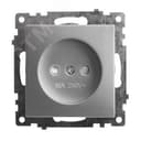 Розетка 1-местная с защитной шторкой (механизм) б/з, 250В, 10А, серия Катрин, серебро