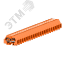 Клемма TB концевая 2-2 с бок. подключ. с защелк. ножками, сечение 1,5 мм. кв., оранжевая