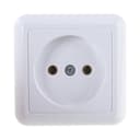 Розетка 1-м ОП Оптима РА10-375 10А IP20 без заземл. с монтаж. пластиной бел. Кунцево 8006