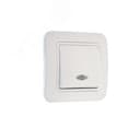 Выключатель одноклавишный, с подсветкой, белый