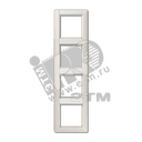 Рамка 4 поста универсальная с полем для надписи слоновая кость