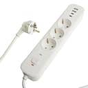 Сетевой фильтр 3местный сз STEKKER 3x1мм2 18 м 250В 16А 2 USBA 2 TypeC серия Nova белый 50099