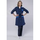 Халат женский с поясом Флора (тк.ТиСи), т.синий/васильковый,48-50,170-176