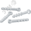 Дюбель-хомут для плоского кабеля 5х10мм белый (100 шт в упак)