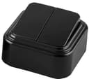 Выключатель STEKKER PSW062220 двухклавишный открытой установки 250В 6А IP20 черный VA 56232Ч 32745