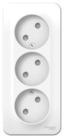 Розетка 3-м ОП Blanca 16А IP20 250В без заземл. защ. шторки с изолир. пластиной бел. SE BLNRA001311