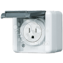USA-стандарт NEMA, 2 полюса + заземление, 15А 125V~ для накладного монтажа