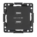 Стокгольм Механизм Розетки USB 2-местной 2,1А винтовые клеммы черный EKF PROxima