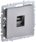 Розетка компьютерная СП RJ45 кат.6 BRITE РК11-БрС механизм сталь IEK BR-K10-2-K46