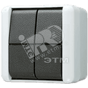 Кнопка сдвоенная 10AX 250V с универсальными контактами накладная IP44