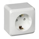 ЭТЮД Розетка наружная с заземлением со шторками белая PA16-004B Systeme Electric