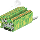 Клемма ТР 1-2 угловая земля, сечение 2,5 мм. кв., желто-зеленая
