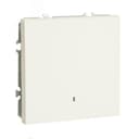 Выключатель 1-клавишный c индикатором (механизм), 250В, 10А, серия Эмили,белый фарфор soft touch