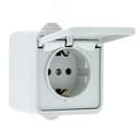Прага Розетка с заземлением с крышкой IP44 белый
