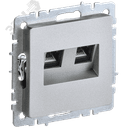 BRITE Розетка двойная RJ11+RJ45 кат.5E РК/Т12-БрА алюминий