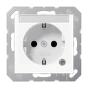 Розетка с полем для надписи 6x46 мм A500 2К+З 16 А 250В~ ударопрочная, белая