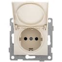 Розетка однопостовая Bravo с/з с з/ш и крышкой, в комплекте с кожухом IP44 К502, механизм, 16А, 250В, бежевый