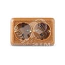 Розетка Олимп двойная с заземлением бук