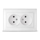 Севиль Розетка х 2 без заземления белая С0102 Универсал